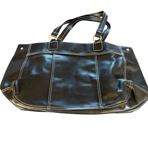 Lancome BLACK Tote HANDBAG Double Drop Shoulder Handle OVERNIGHT Bag NWT